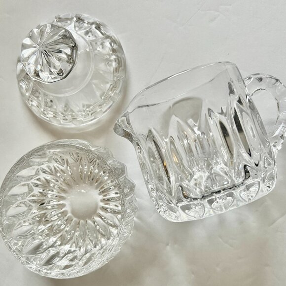 VINTAGE Gorham "Althea" Crystal Cream & Sugar Bowl with Lid EUC - Picture 2 of 8